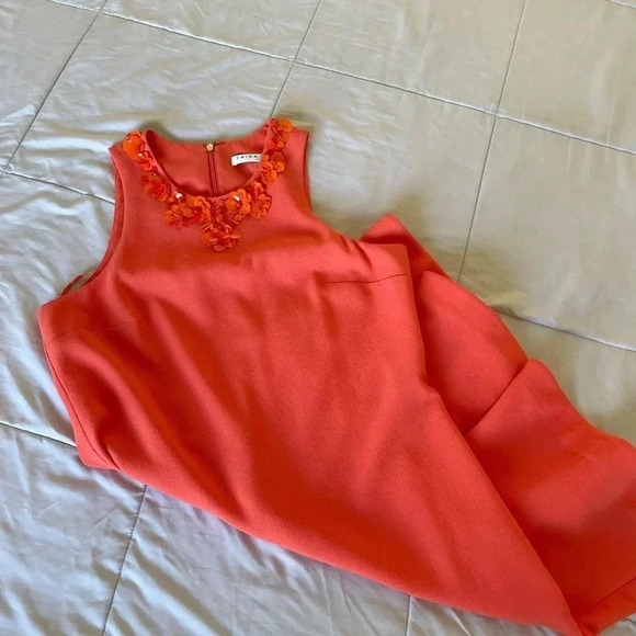 Trina Turk embellished coral ruffle mini dress - Picture 2 of 10